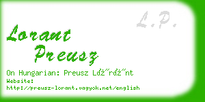 lorant preusz business card